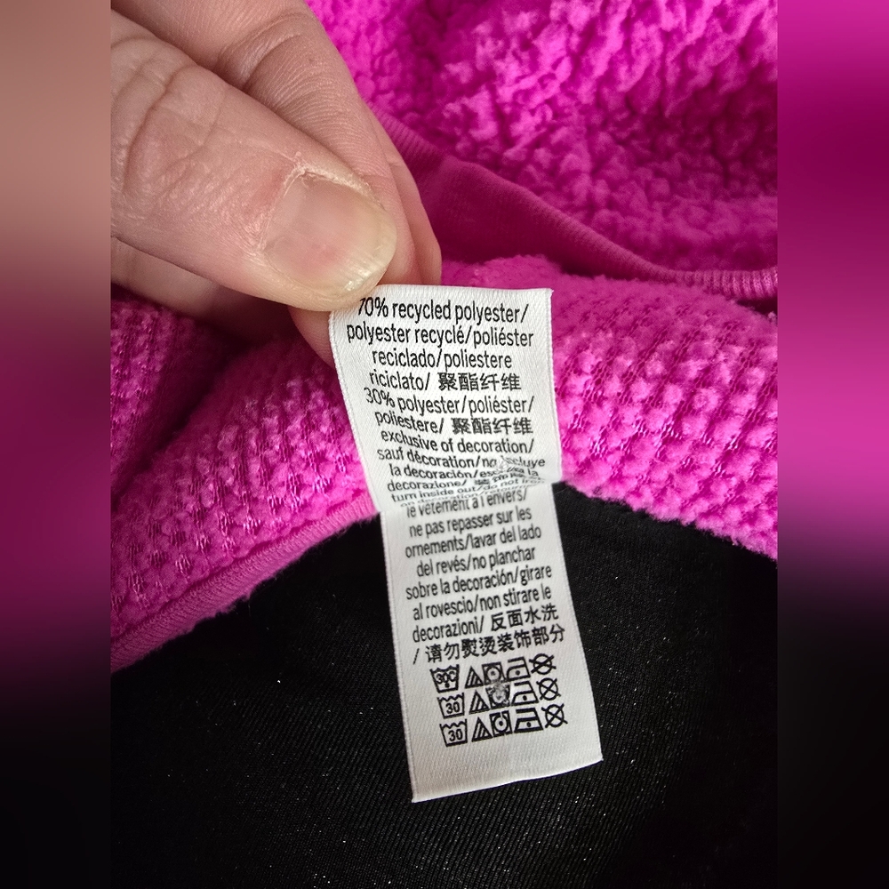 PINK Victoria's Secret Hot Pink Fuchsia Sherpa Hoodie - Picture 5 of 5